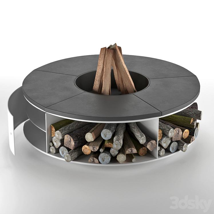 دانلود آبجکت آماده Firepit مدرن برای اسکچاپ و راینو | 3D Modern Firepit