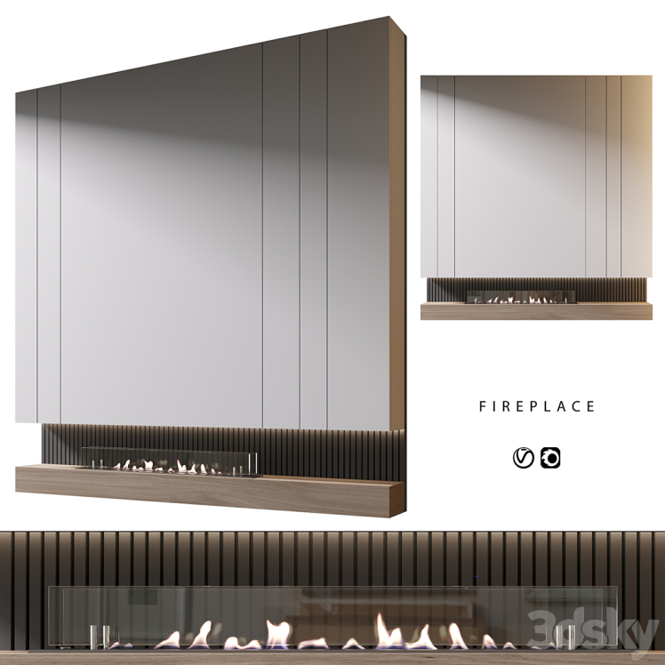 آبجکت شومینه مدرن برای Rhino و SketchUp